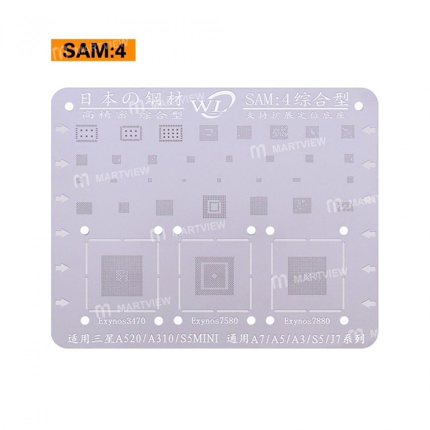 WL Multi-Function BGA Reballing Stencil Plant Tin Steel Net for Samsung S8 S7 S6 S5 NOTE8 NOTE5 A7 A