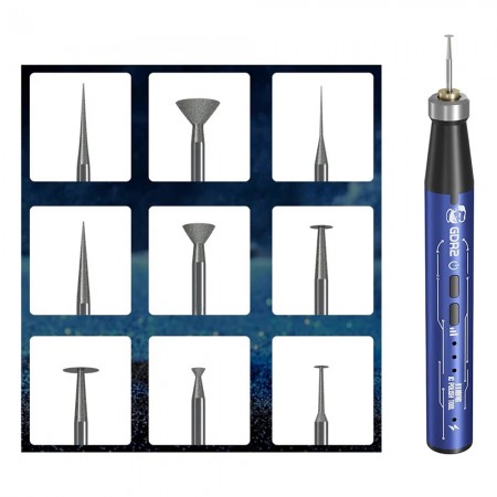 Mechanic GDR2 Micro Electric Polishing Pen Equipped with 9 Grinding Heads