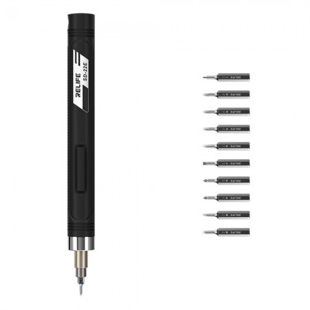 Relife SD-22E Precision Wireless Electric Screwdriver with 10 Screwdriver Bits - Black