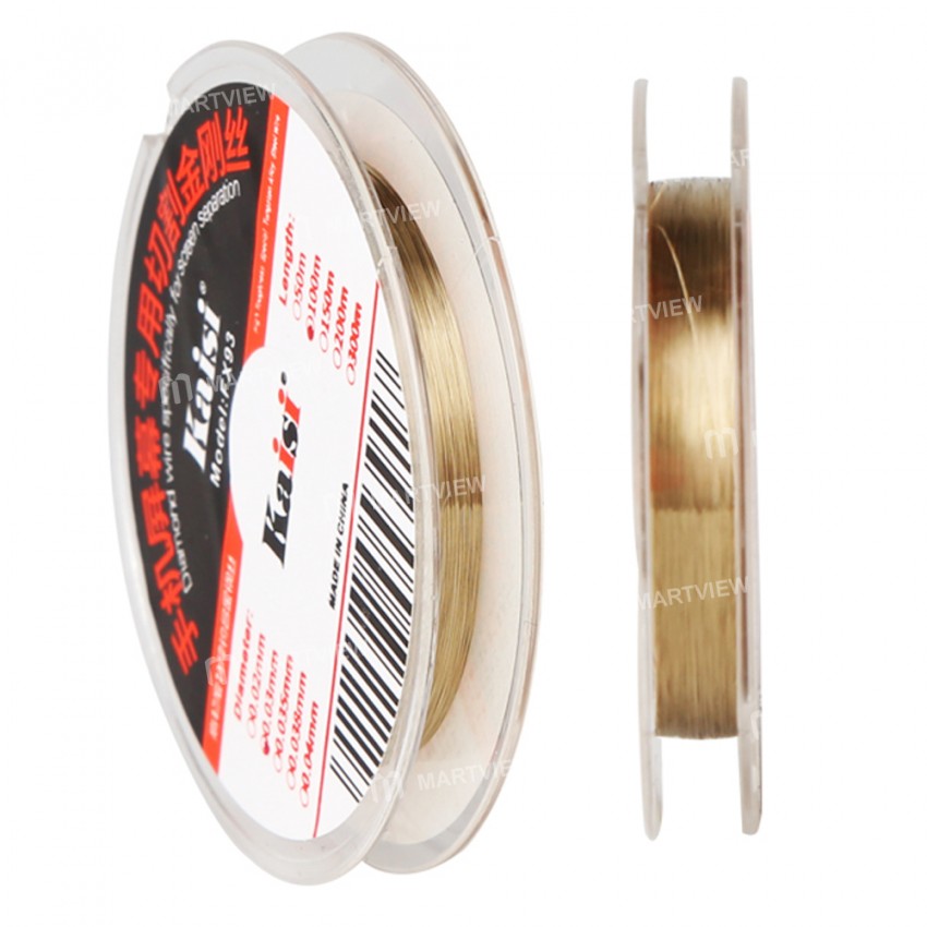 Kaisi FX93 100M 0.03mm Superfine Flexible Tungsten Alloys Steel Wire for OLED Screen Cutting Remove