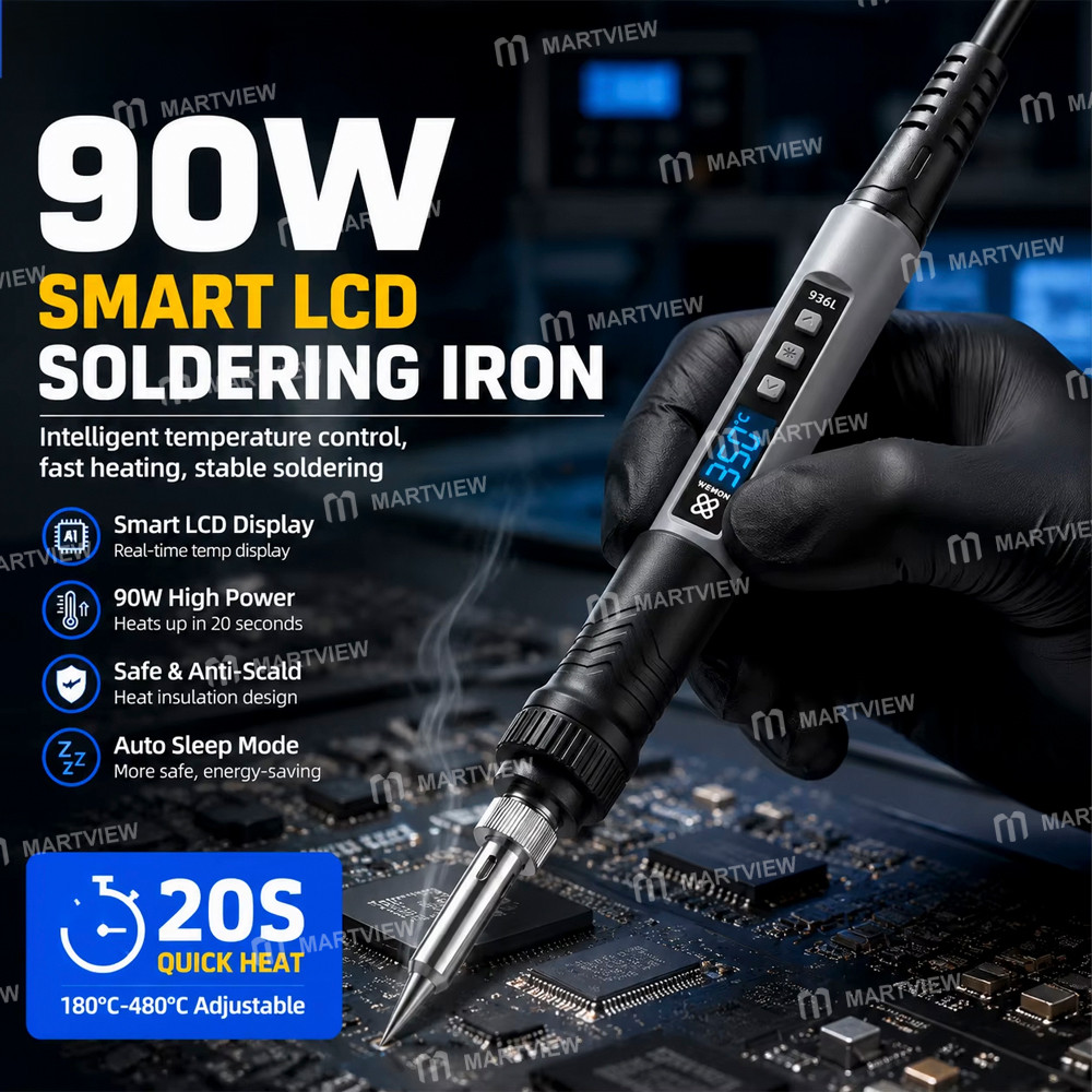 wemon 936l-90w-high-power-smart-digital-display-electric-soldering-iron-2