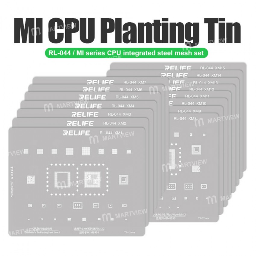 Relife RL-044 Xiaomi/Redmi Series CPU Tin Planting Steel Mesh Set for Xiaomi Model/Redmi Model