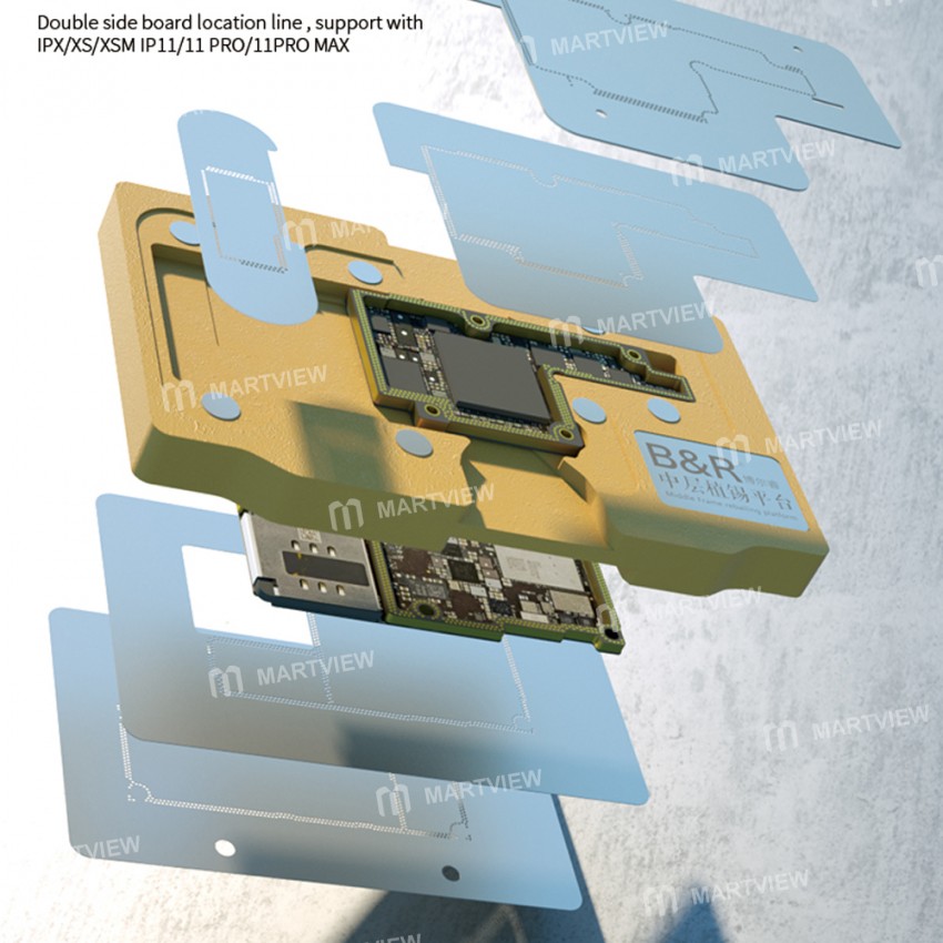 B&R IP-A06 Middle Layer Motherboard Tin Planting Platform for iPhone X / XS / XS Max / 11 / 11 Pro /