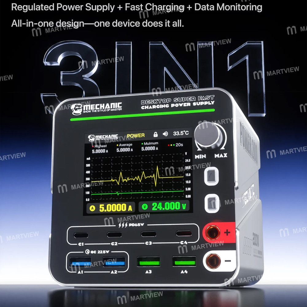 mechanic power-200-gan-desktop-fast-charging-station-supports-qc30-pd31-wireless-charging-4