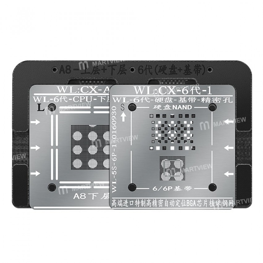 WL A6 A7 A8 A9 A10 A11 A12 CPU NAND Baseband Reballing Stencil Net Platform Positioning Plate Magnet