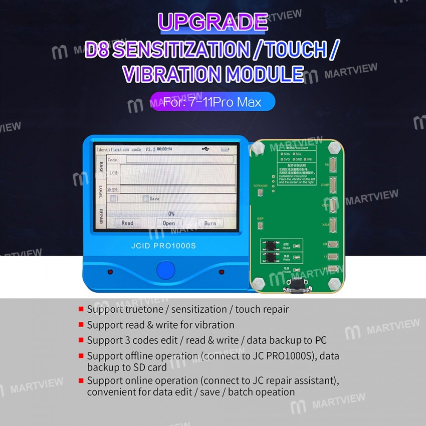 JC Photosensitive Data Backup Read & Write And Vibration Repair Module for iPhone 11 11Pro Xs XsMax
