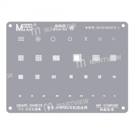 MaAnt Spider Web Stencil Net Square Chamfer Earphone BGA IC Net for AirPods