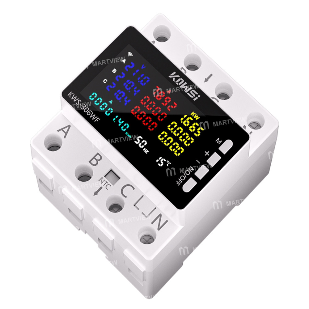 kws 306-series-hd-color-screen-three-phase-four-wire-rail-mounted-multifunction-meter-with-rs485-com