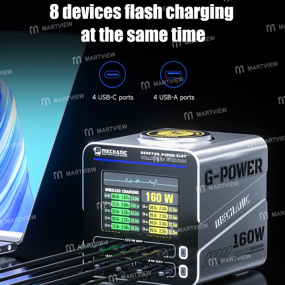 mechanic g-power-160w-gan-desktop-fast-charging-station-with-15w-magnetic-fast-charging-4