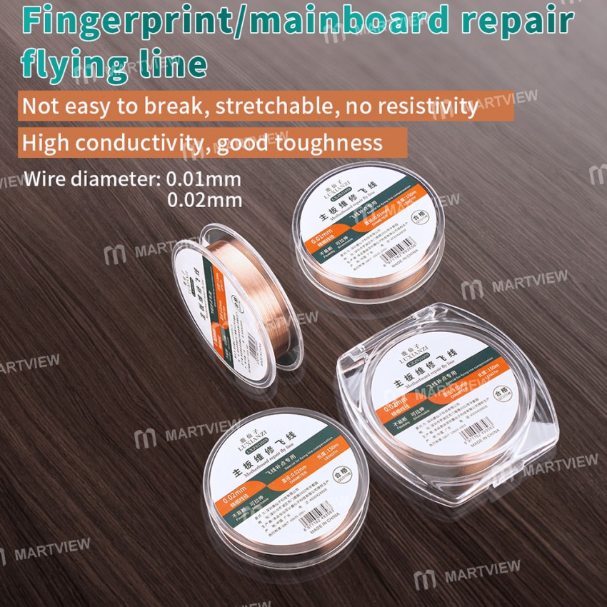 Luxianzi 150M 0.01 / 0.02mm Copper Fly Line for Phone Fingerprint / PCB Motherboard Repair