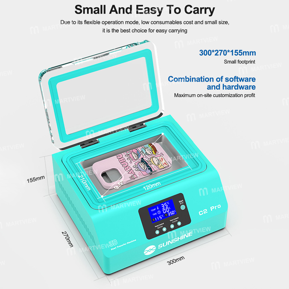 sunshine c2-pro-95-inch-smart-3d-thermal-transfer-machine-diy-for-custom-mobile-phone-cover-shell-13