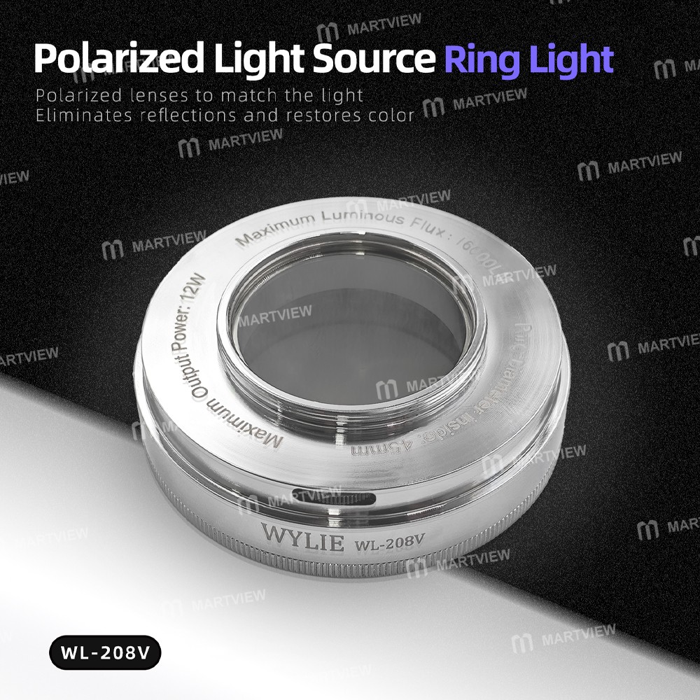 wylie wl-208v-high-lumen-adjustable-microscope-64-led-beads-polarized-ring-light-source-2
