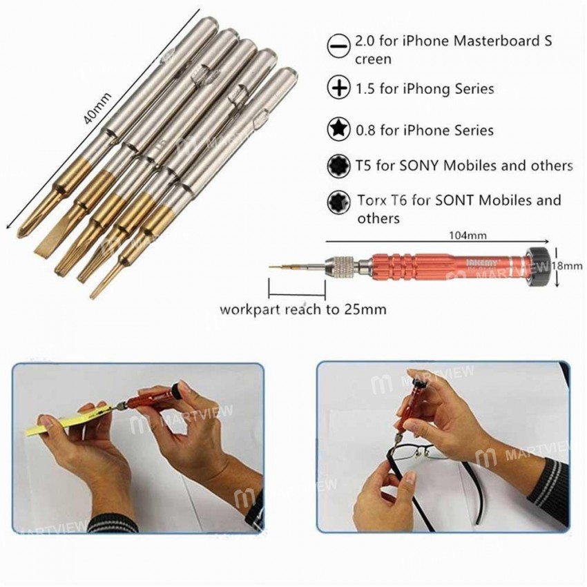 JAKEMY JM-8140 6-in-1 Professional Disassembling Repair Opening Tools Set for Cell Phone iPhone