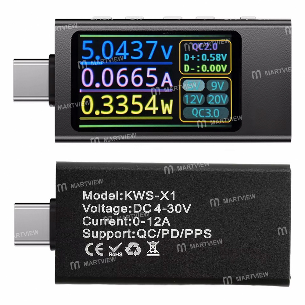kws x1-type-c-multifunctional-voltage-current-power-meter-supports-ripple-testing-and-charging-proto