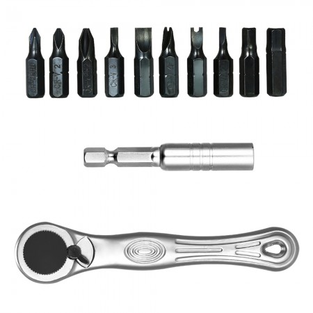 12-in-1 Mini Adjustable Ratchet Wrench Set with Drive Tool