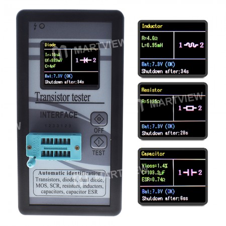 M328 Portable Multi-Purpose Transistor Tester with Color Display