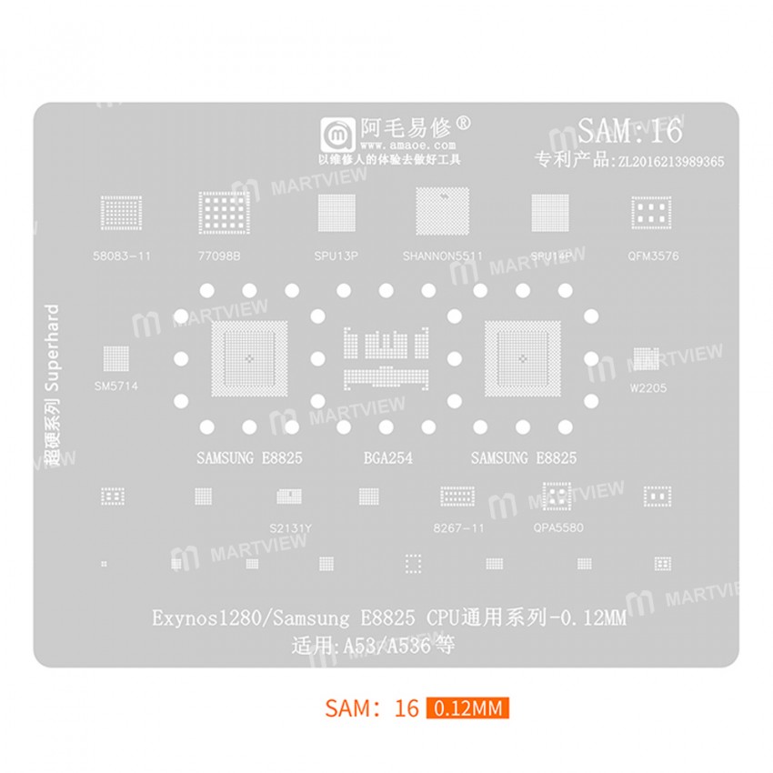 amaoe sam1-to-sam17-012mm-bga-reballing-stencil-set-16