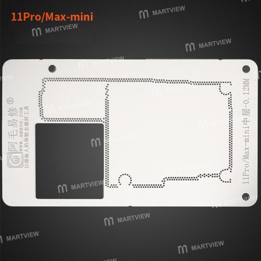 Amaoe Mbga-B1 10-in-1 Middle Layer Reballing Stencil Set for iPhone X to 12 Pro Max