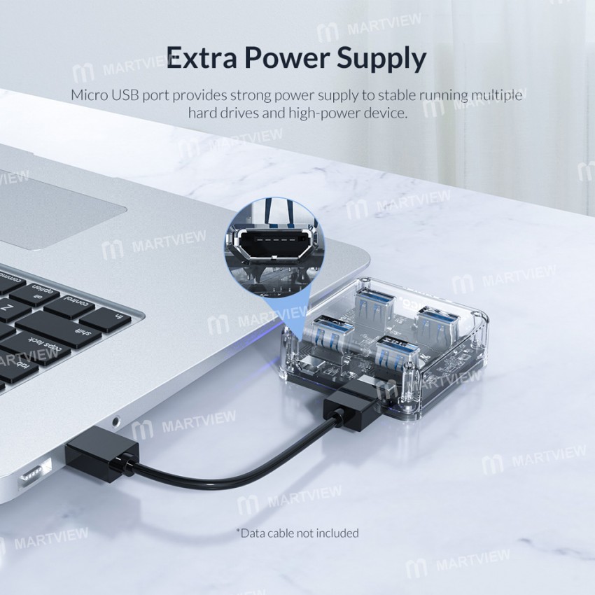 Orico MH4U-U3 4 Ports Transparent HUB USB3.0 Splitter