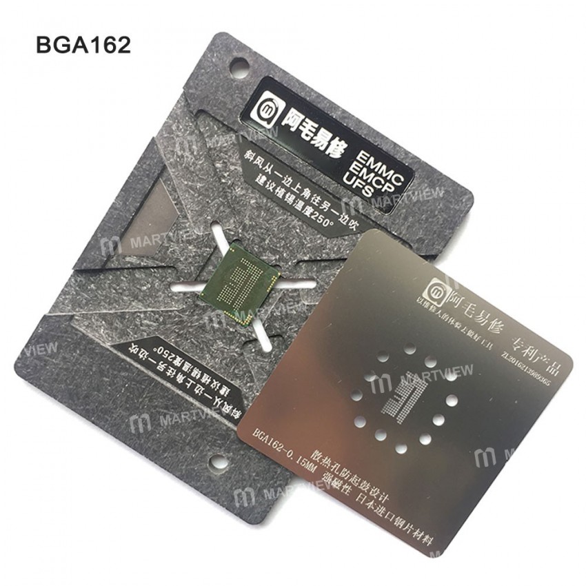 Amaoe 0.15MM EMMC EMCP UFS BGA153 BGA162 BGA169 BGA186 BGA221 BGA254 Reballing Stencil Plant Tin Ste