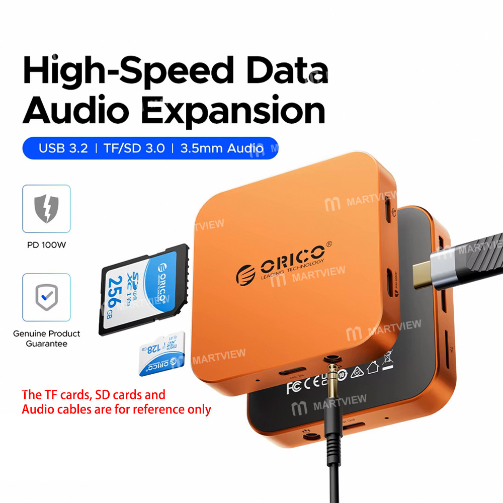 orico air5-air5c-usb-c-to-sd-tf-slot-pd100w-ultra-thin-magnetic-card-reader-for-iphone-android-table