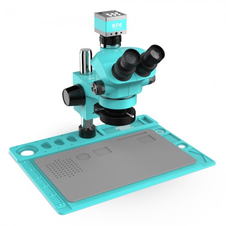 RF4 RF7050TVD2-2KC2 7-50X Synchronous Zoom Trinocular Stereo Microscope with 2K HD Camera