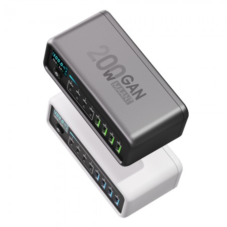 MaAnt MT-P200 200W Gan Nitride Intelligent Digital Display Multi-Port Desktop Charging Station