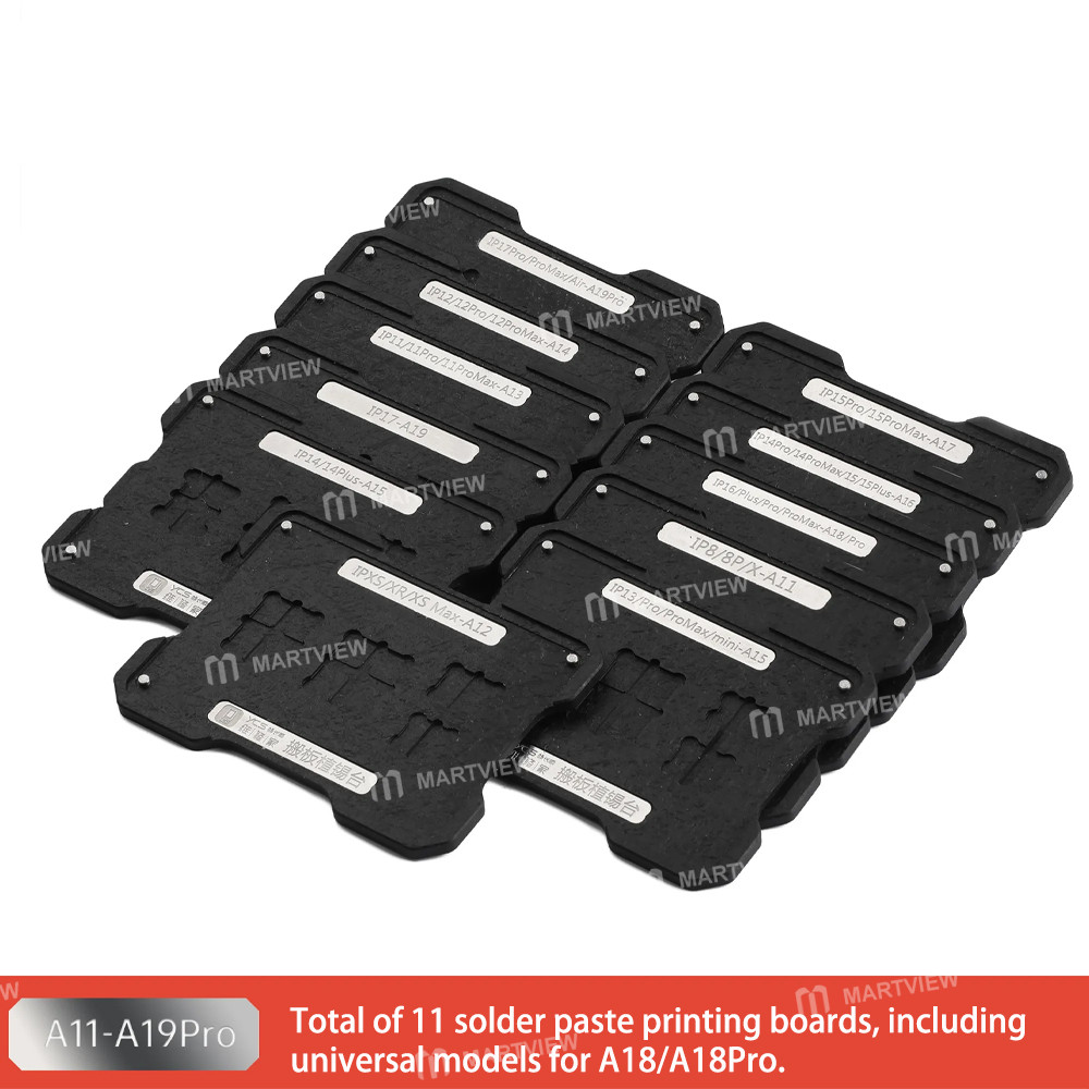 ycs professional-motherboard-tin-planting-reballing-stencil-set-for-iphone-8-17pm-apple-a11-a19-pro-