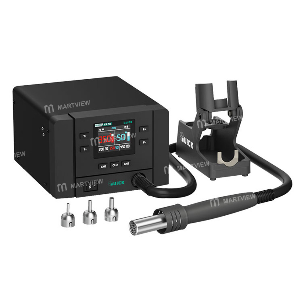 quick k8-pro-1000w-intelligent-hot-air-rework-station-for-chip-level-repair-pcb-assembly-work-2