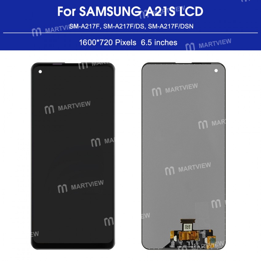 OLED LCD Display Touch Screen Digitizer Assembly Replacement for Samsung Galaxy A21S - Black