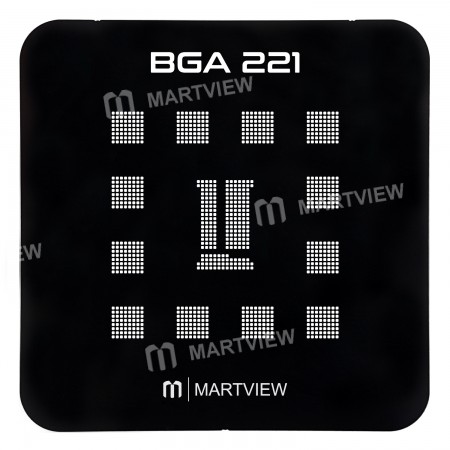 Martview EMMC / EMCP / UFS BGA221 Black Reballing Stencil Tin Net