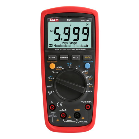 UNI-T UT139E True RMS Digital Multimeter with LoZ Low-Impedance Input and LPF Low-Pass Filter Function