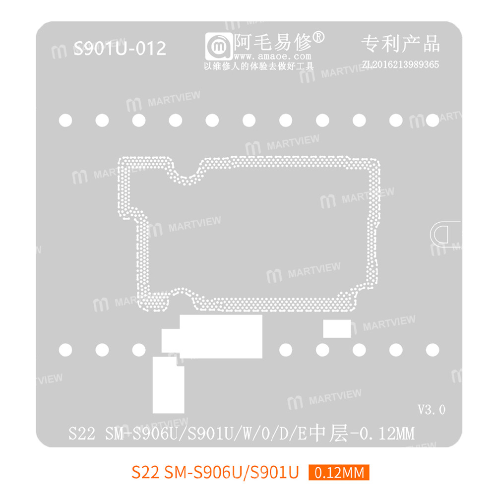amaoe s22-sm-s906u-s901u-reverse-middle-layer-bga-reballing-stencil-platform-4