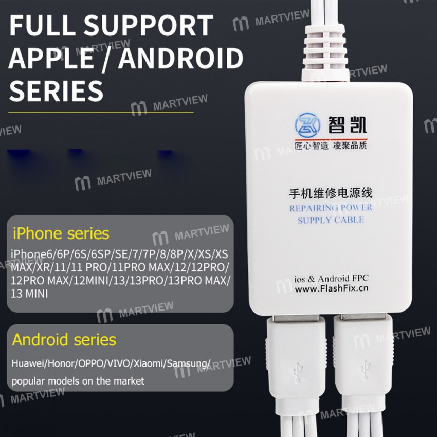 ZhiKai Power Supply Boot Control Test Cable for iPhone 6 to 13 Pro Max Samsung Huawei OPPO Xiaomi