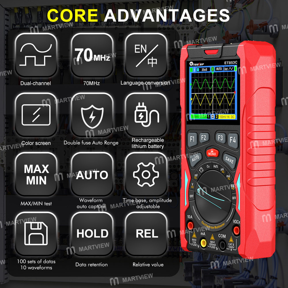 tooltop et853c-handheld-3-in-1-rms-multimeter-dual-channel-oscilloscope--signal-generator-8