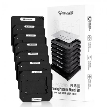 Mechanic 25+1 Middle Layer Tin Planting BGA Reballing Platform Set for iPhone X to 16Pro Max