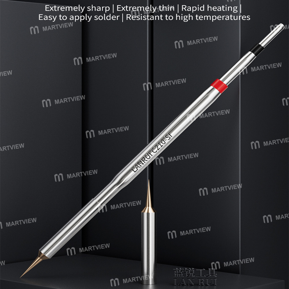 lanrui s01-c210-si-soldering-iron-tip-with-5pcs-ultra-sharp-needles-for-screen-motherboard-flying-wi