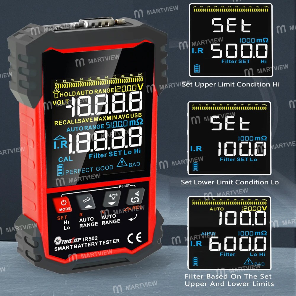 tooltop ir500-ir502-battery-internal-resistance-tester-for-lead-acid-nickel-cadmium-lithium-battery-