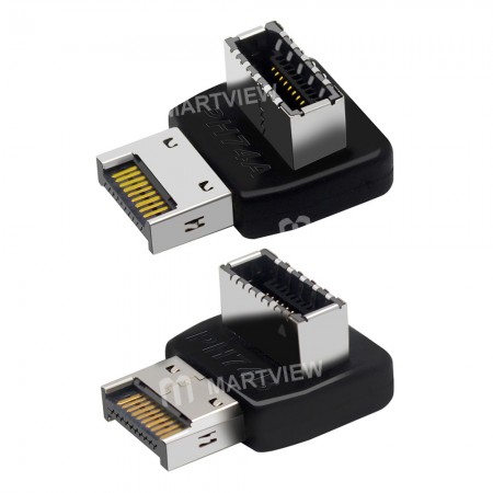 USB 3.1 Type-E 90 Degree Interface Steering Elbow with Shell for Computer Motherboard