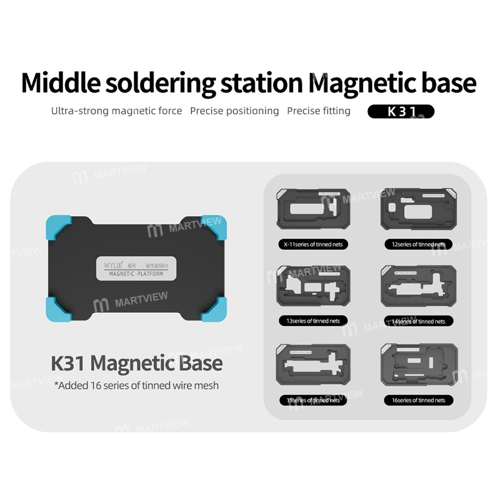 wylie k31-012mm-motherboard-middle-layer-planting-tin-platform-set-for-iphone-x-to-16pro-max-14