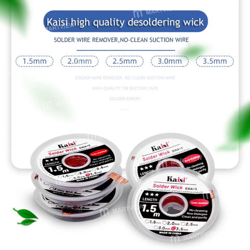 Kaisi SWA15 1.5M High-Quality BGA Desoldering Soldering Sucking Line for Mobile Phone Repair - 10Pcs