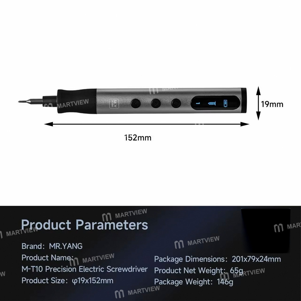 mryang m-t10-adjustable-torque-electric-screwdriver-with-10pcs-s2-bits-for-mobile-phone-repair-7