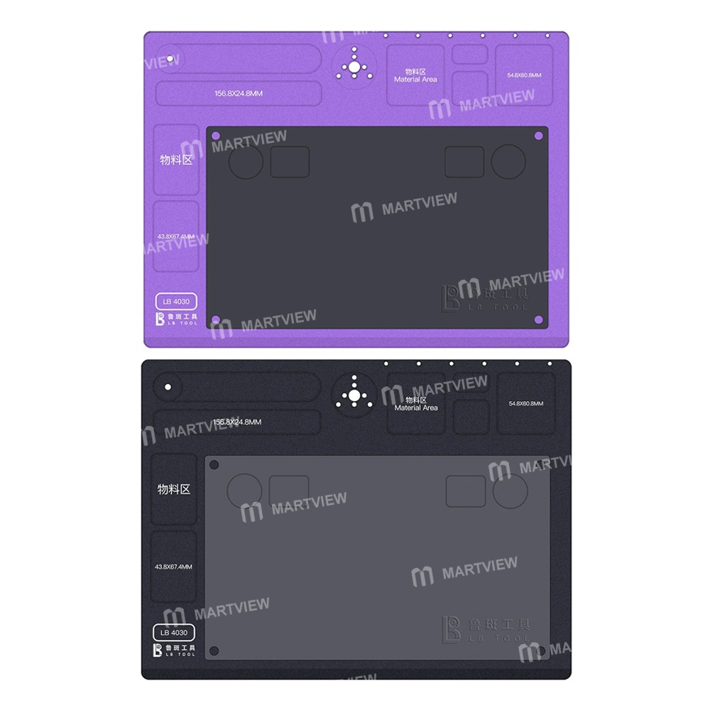 lb tool-4030-40x30cm-microscope-pcb-welding-repair-aluminum-alloy-base-with-silicone-mat-1
