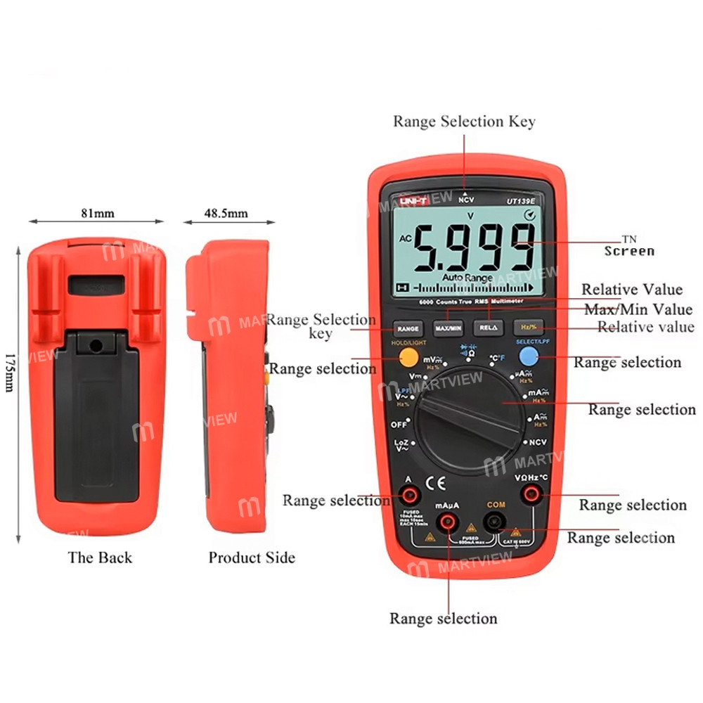 uni t-ut139e-true-rms-digital-multimeter-with-loz-low-impedance-input-and-lpf-low-pass-filter-functi