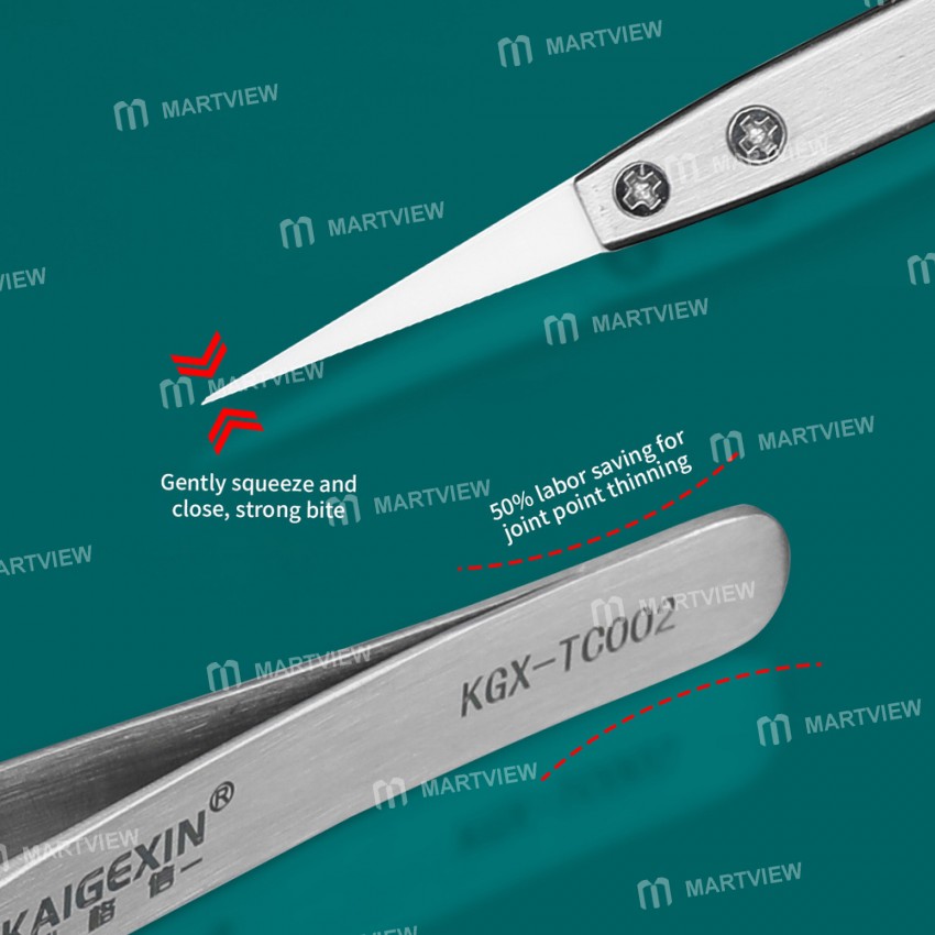 kgx tc002-insulation-nonmagnetic-ceramic-head-stainless-steel-tweezers-for-mobile-phone-repair-10