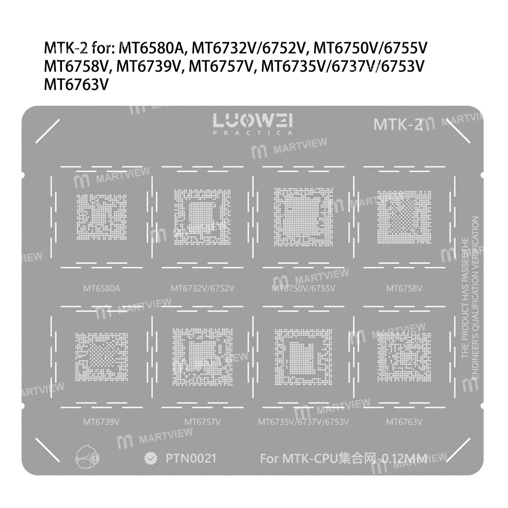 luowei cpu-series-bga-reballing-stencil-set-for-apple-hisilicon-kirin-mediatek-qualcomm-5