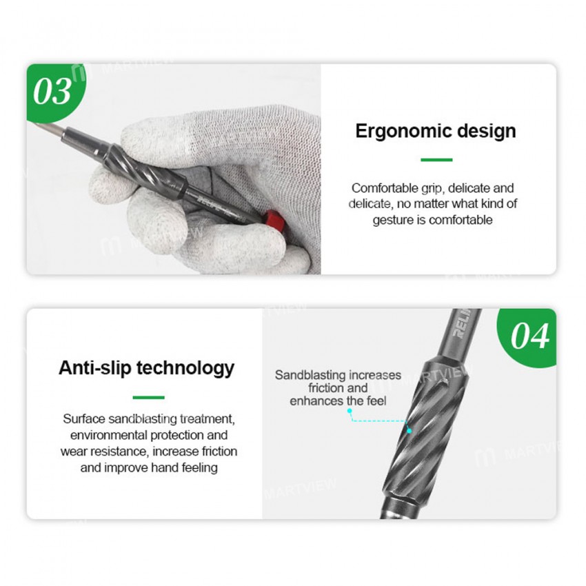 Relife RL-728 2D Strong Magnetic Extra Hard Anti-slip Screwdriver for Phone Repair
