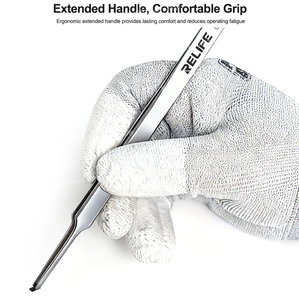 relife t2-extended-anti-magnetic-flat-round-tip-tweezers-for-smd-electronics-component-handling-7