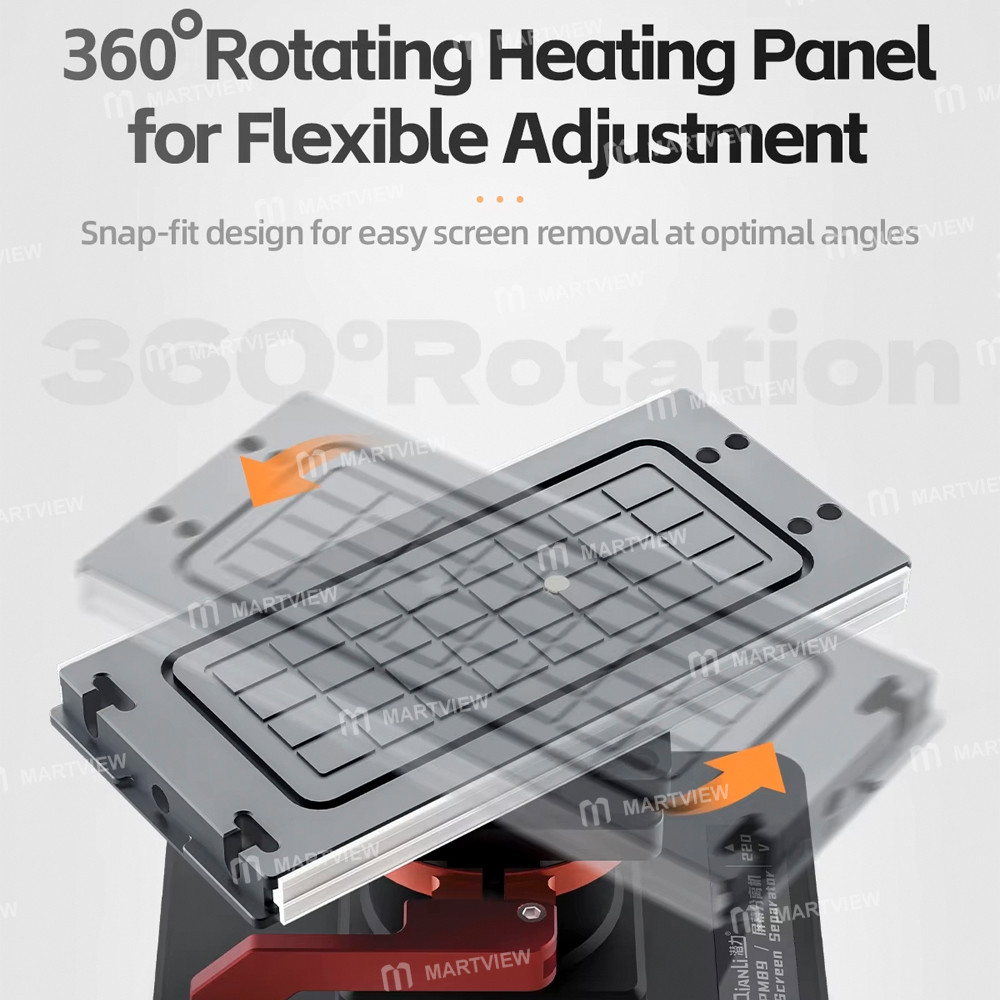 qianli pm89-7-inch-360-rotating-screen-heating-separator-with-built-in-suction-vacuum-pump-10