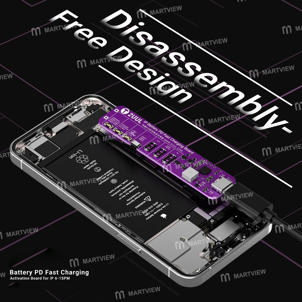 2uul bt01-pd-fast-charging-no-disassembly-battery-activation-board-for-iphone-6-to-15pro-max-3